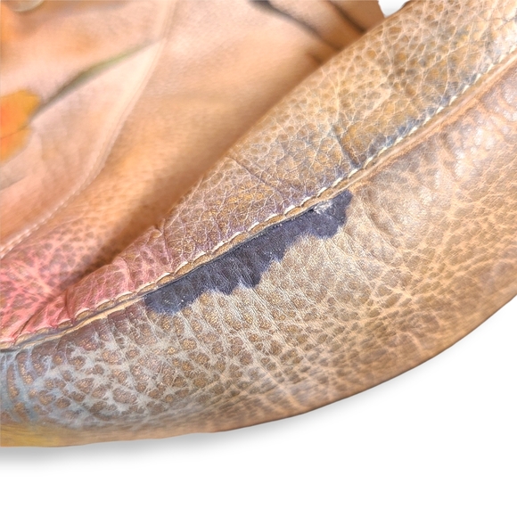 2012 Anuschka Slouch Hobo Purse Bag Leopard Flower Butterfly - Picture 8 of 8